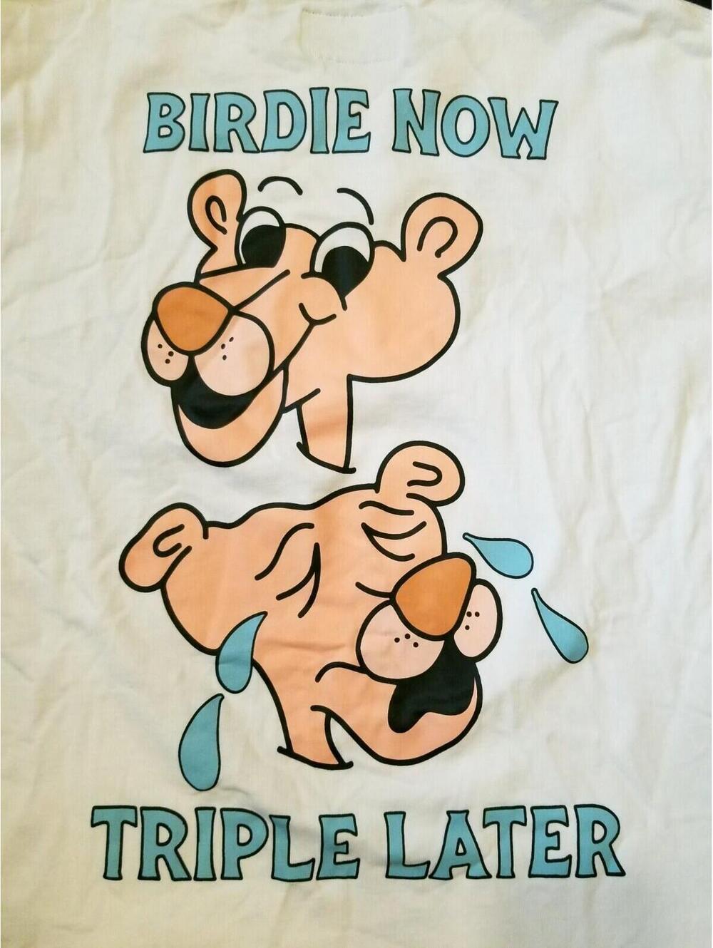 Rare BOGEY BOYS White Golf T Shirt Double Now Triple Later Pink Panther Large L - Picture 6 of 9
